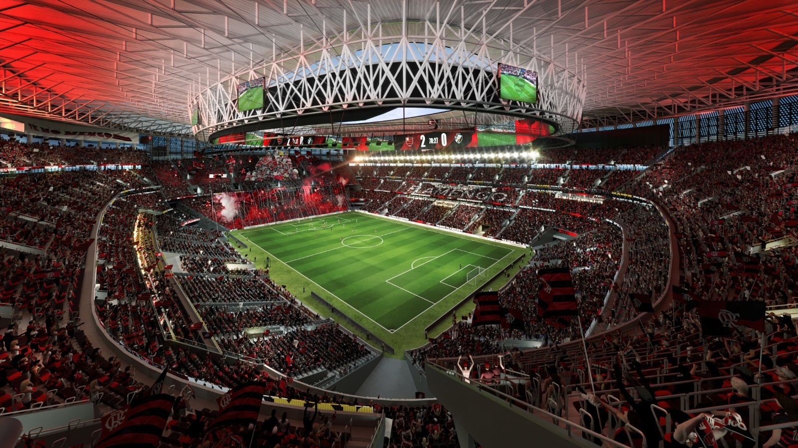 Imagens do projeto do estádio do Flamengo