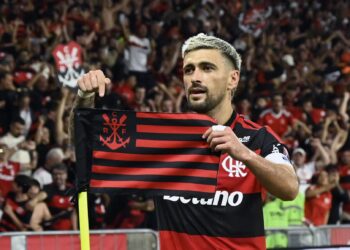 Arrascaeta após jogo do Flamengo pela Libertadores