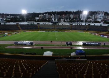 Estádio Olímpico Atahualpa em Quito, palco do jogo entre Independiente del Valle e Flamengo.